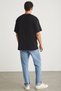 Harald Men's Crew Neck 100% Cotton Black T-shirt with Print Detail - 6