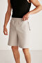 Colın Men's Relaxed Fit Gray Shorts with Elastic Waist and Side Pockets - 2