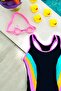 Black Girl's 40 Factor Sun Uv Protected Sea with Shorts, Pool Swimmer Swimsuit - 4