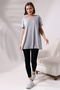 Casual T-Shirt with Folded Sleeves and Slits on the Sides 19598 GRIMELANJ