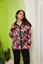 Large size fuchsia satin shirt with sleeve detail pattern - 2