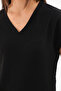 Black V-Neck Wrinkled Blouse - 6