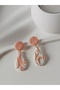 Steel Earring Textured - Salmon Colored Textured Polymer Clay Earrings, Handmade, Custom Design