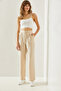 Women's Cream Double Button Detailed Trousers 60251179 - 4