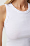Women's White Halter Neck Crop Knitted Blouse DZ00030 - 4