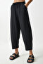 Women's Black Pocketed Linen Viscose Shalwar Trousers CV00001 - 5