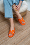 Shane Orange Matte Flat Sole Women's Slippers