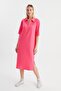 Corded Zipper Detailed Shirt Collar Dress (B23-00108)