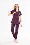 Kıev - Light Plum Straight-Leg Modern and Stylish Double-Breasted Zipper-Closure Doctor and Nurse Uniform Scrubs
