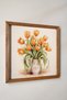 Painting Orange Tulips in a Vase with Wooden Frame, Hand Drawn, Watercolor Tulip - 2