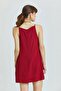 Burgundy Basic Mini Summer Dress - 4