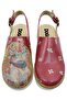 Women's Vegan Leather Red Thick Sole Sandals - Cat of Grace Design - 3