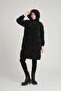 Women's Long Fixed Hooded Puffer Jacket with Back Zipper Detail 8695 - 6
