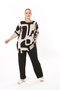 WOMEN'S LARGE SIZE MINK BLACK LYCRAL PANT TUNIC SET - 4