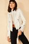 Women's White Zippered Sleeve Jacket