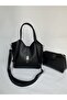 Puppy Black Soft Leather Large Bag with Adjustable Strap Large Bag Women's Gift Stylish Bag - 2