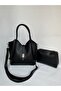 Puppy Black Soft Leather Large Bag with Adjustable Strap Large Bag Women's Gift Stylish Bag