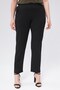 Plus Size Carrot Cut Elastic Waist Pocketed Crepe Scuba Knitted Trousers-Black - 6