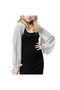 Moni Chiffon Fabric Sleeve Ruffle Shawl Light Gray