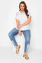 Plus Size Patterned Tulle Detailed Crew Neck Short Sleeve T-Shirt 320826 - 2