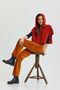 Hooded Cotton Crop Sweatshirt Orange - 2