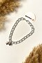 Cat Collar Cat Necklace Star Detailed Adjustable Silver Chain with Bell