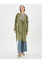 Trench Coat Double Breasted Buttoned Belted Waist Pocket - 2