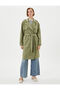 Trench Coat Double Breasted Buttoned Belted Waist Pocket - 3