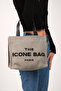 Icone Gray the Icone Bag Paris Embroidered Tote Women's Handbag and Shoulder Bag Medium Size - 4