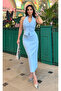 Women's Jacket Vest Skirt Set Baby Blue - 2