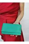 Women's Tiny Satin Green Evening Dress Clutch Portfolio Chain Strap Handheld Wedding Engagement Night Shoulder Bag - 5