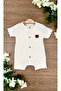 Suede Bear Patterned 100% Cotton Muslin Baby Onesie - Summer