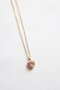 Stainless 316L Steel Necklace - Perfect Heart with Pink Stones - Anti-Allergic and Non-Tarnish Necklace - 3