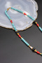 Lava Turquoise and Coral Stone Necklace - 3