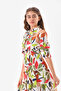 Flower Patterned Girl's Dress - 4