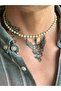Nautical Style Seashell Men's Glass Pearl Choker Necklace 40cm - 5