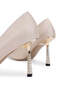 Women's Vegan Beige Heeled Shoes - 5