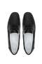 Women's Leather Straw Black Leather Casual Shoes - 5