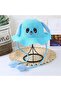 Kids' Blue Summer Straw Hat with Movable Ears