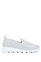 Women's Genuine Leather Silver Metallic Casual Shoes