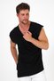 Wide Neck Side Asymmetrical Filthy Cut Zero Sleeve T-Shirt - 4