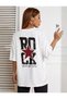 White Oversize Rock My Life Printed T-Shirt Unisex - 2