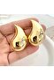Women's Oversized Gold Bottega Earrings - 2