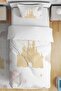 Gold Dream Castle Patterned Single Baby Kids Bedding Set