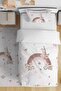 Rainbow Floral Rabbit Patterned Single Baby Kids Bedding Set