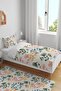 Green Flowers Patterned Single Baby Kids Bedding Set - 2