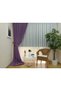Dark Lilac Solid Color Linen Background Curtain, Pleatless Plain Sewing, Extrafor Drawstring, Single Wing - 7