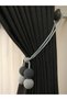 Crown Smoked Solid Color Linen Background Curtain, Pleat-Free Plain Planting, Extra-Fore Drawstring, Single Wing - 8