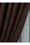 Crown Brown Solid Color Linen Background Curtain, Pleatless Plain Sewing, Extrafor Drawstring, Single Wing - 2