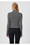 High Collar Black T-Shirt Fitted 1612024-82374 - 4